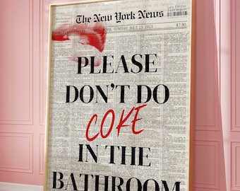 Trendy Newspaper Print, Typography Print, College Apartment Decor Funky Wall Art, 70s Art Trendy Wall Art, Vintage Poster Trippy Wall Art