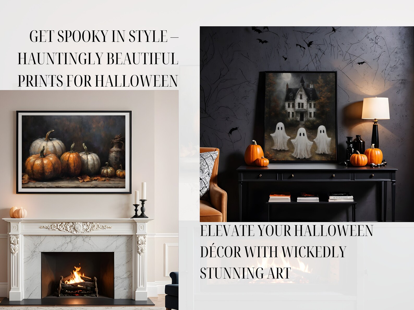 Dark and Moody Vintage Halloween Wall Art Print Set, Vintage Witch Art ...
