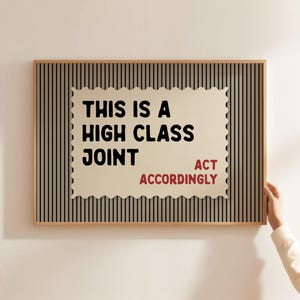 Högklassigt gemensamt tryck, rolig retrocitatposter (horisontell, digital nedladdning)