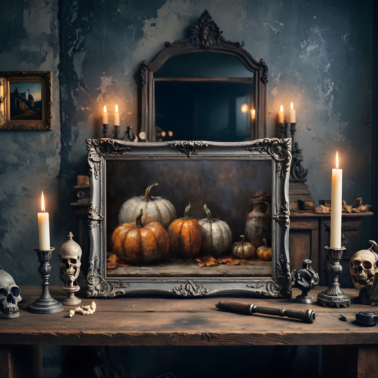 Dark and Moody Vintage Halloween Wall Art Print Set, Vintage Witch Art ...
