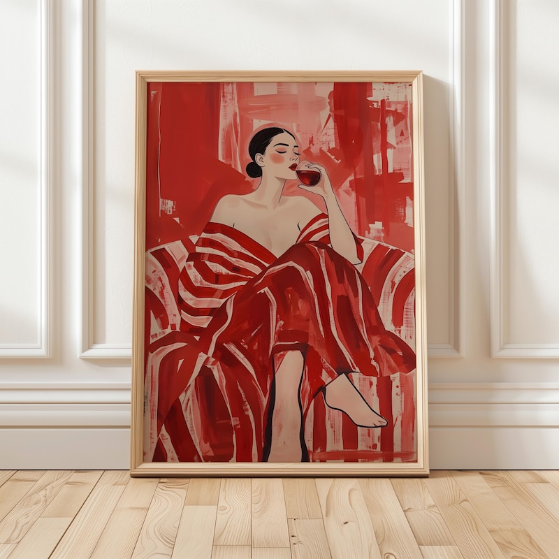 Red Abstract Wall Art - Etsy