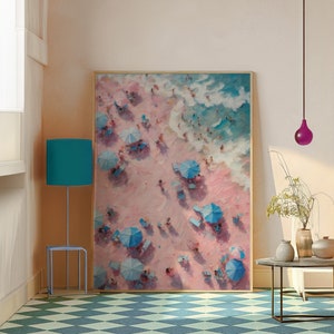 Vintage Beach Print Abstract Coastal Painting Printable Wall Art Coastal Cowgirl Wall Art Summer Poster Beach House Girly Apartment Decor