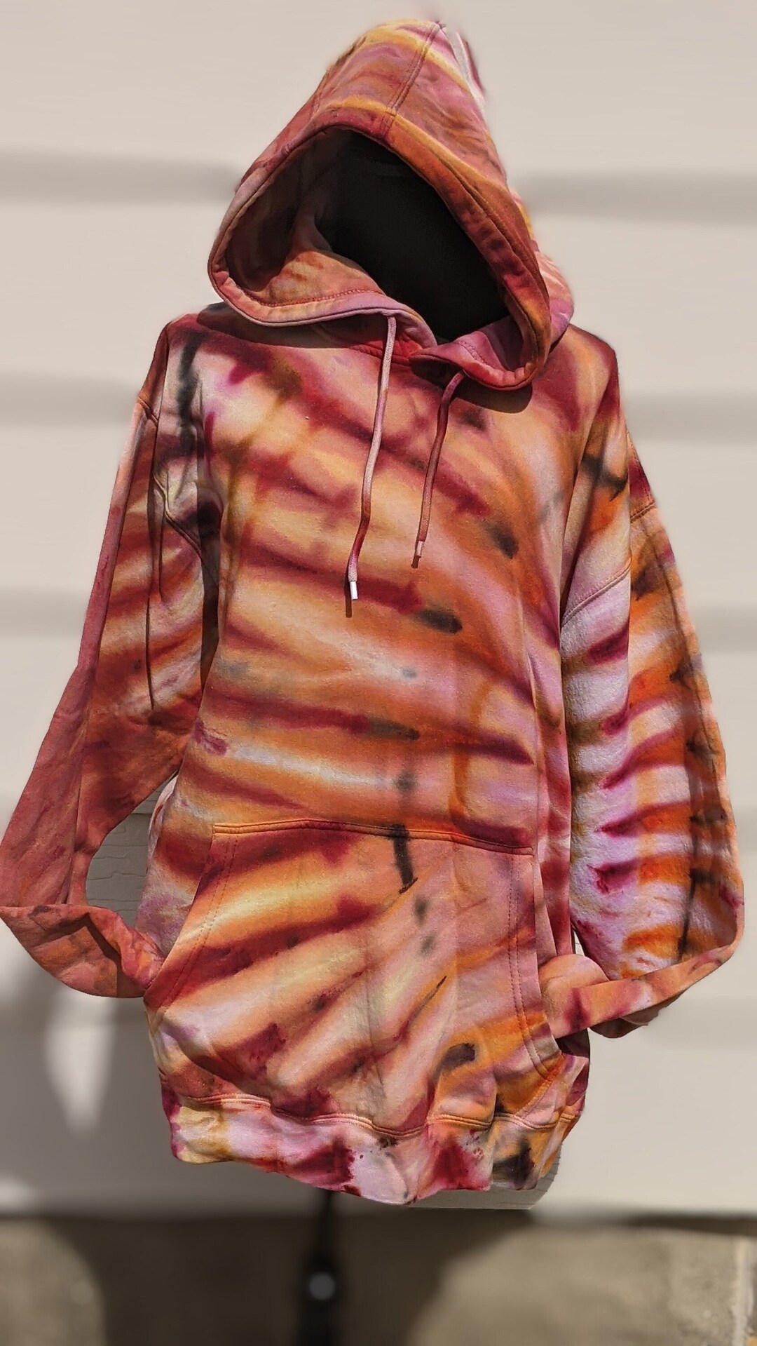 Pink and orange tie dye hoodie hotsell
