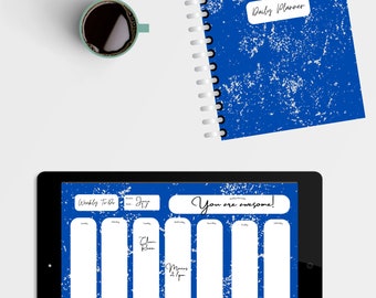 Digital or Printable Weekly - Daily - Monthly Planner  - Undated - Navy