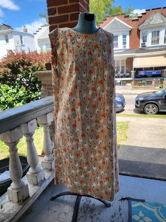 Cute 1960's Handmade Floral Print Shiftdress