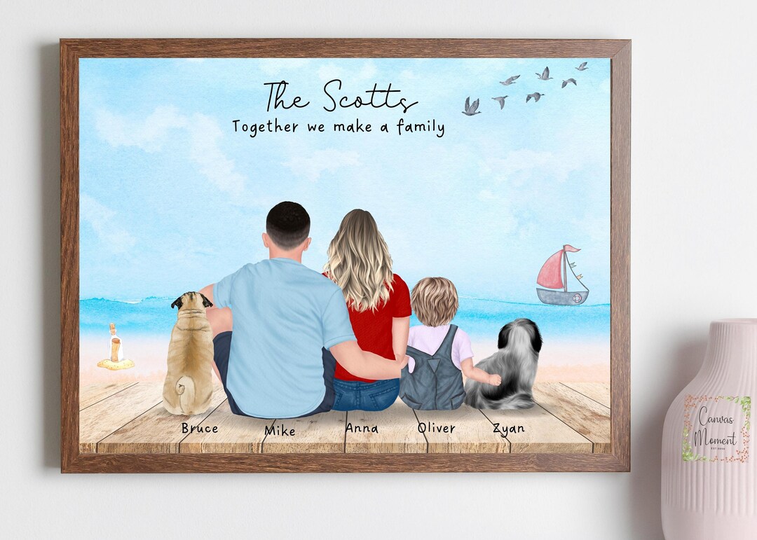 Personalized Family Print, Custom Portrait Print, Canvas Wall Art Decor ...