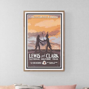 Lewis and Clark National Historic Trail Vintage Style Oil Style Poster