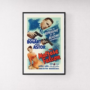 The Maltese Falcon Retro Styled Noir Original Movie Artwork