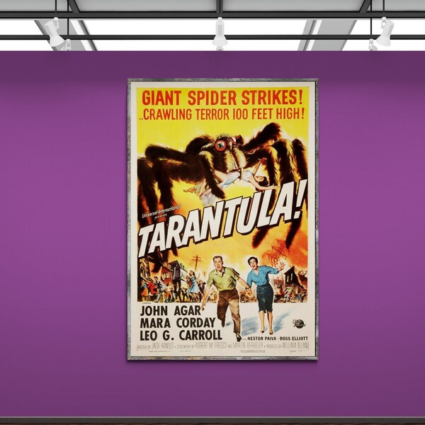 Tarantula Strikes - Movie Poster | Classic Creature Feature | Retro Cinema Art | Thrilling Wall Decor for Horror Aficionados