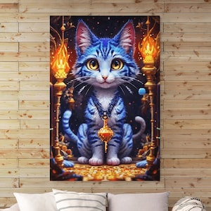 Gatito Astral - Arte del cartel original / Arte del gatito / Cartel del gato / Gato mágico / Cartel