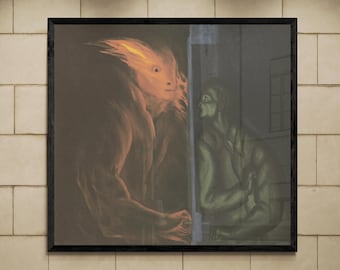 At The Door - Peter Birkhauser Framed Art Print | Abstract Expressionism | Vintage Swedish Masterpiece | Collector Art| Unique Home Decor