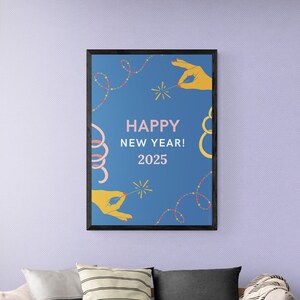 Póster de Año Nuevo enmarcado con impresión personalizada