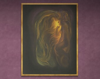 Moira - Peter Birkhauser Framed Art Print | Abstract Expressionism | Vintage Swedish Masterpiece | Collector&#39;s Art | Unique Home Decor