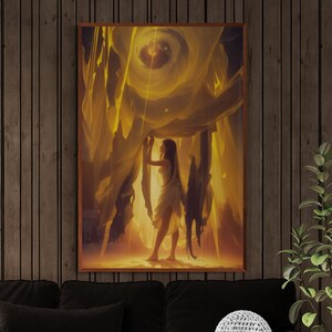 Underworld Walker - Original Digital Oil Art | Hell and Unconscious Art | Spiritual Astrology Art | Birthday Home Decoration | Feminine Art