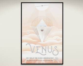 Venus Space Travel Poster: JPL Visions of the Future NASA, Museum Quality Art