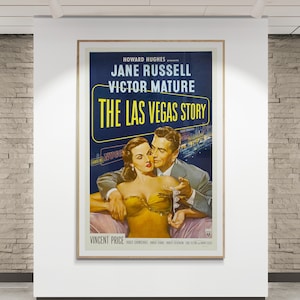 Historia de Las Vegas - Póster artístico / Arte cinematográfico vintage / Glamour del cine negro clásico / Nostalgia cinematográfica / Decoración retro / Póster de Sin City