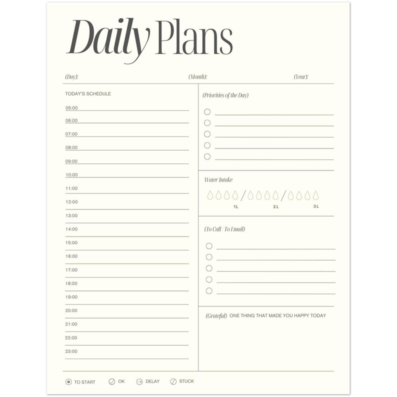 100+ Days Daily Planner Printable PDF | Minimalist Planner Notebook ...