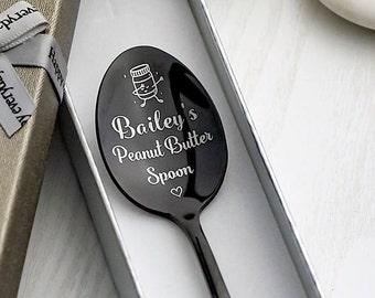 Personalized Engraved Peanut Butter Spoon - Customized Spoon with Name - Ideal Gift for Peanut Butter Lovers Mothers day gifts