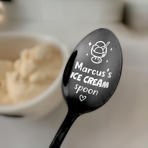 Eislöffel mit Namen und Gravur. Personalisierte Geschenke für Papa. Einzigartige Geschenke für Opa. Individuelles Geschenk für Ehemann.