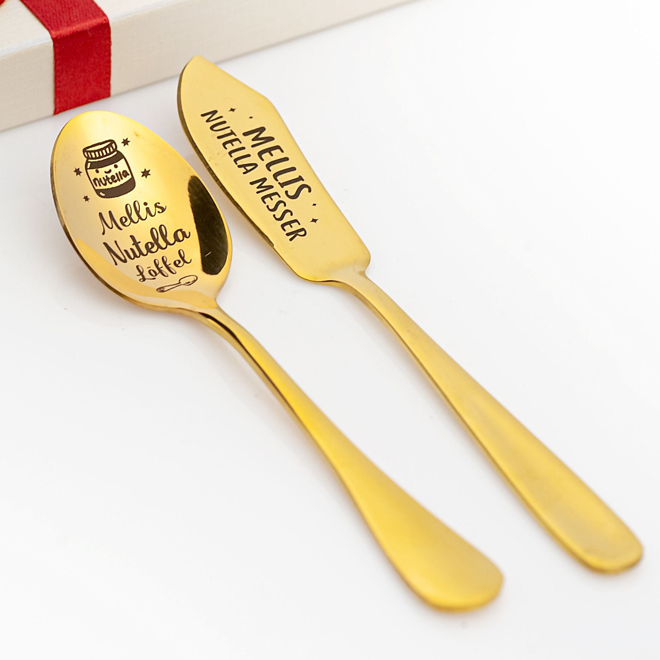 Koffielepel-Theelepel geschenksets - 6 theelepeltjes met hartje en een theekopje