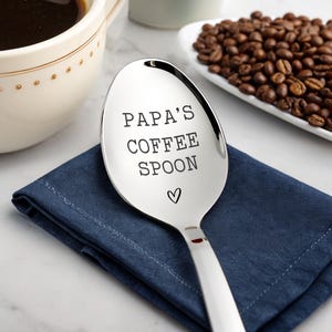 Gift for Dad - Papa’s Coffee Spoon - Personalized Engraved Spoon for Father’s Day, Birthday, Husband Gift - Custom Name Gift for Dad