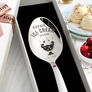 Valentine’s Day Gift - Ice Cream Spoon -  for Best Friend, Unique Keepsake for Ice Cream Lovers, Personalized Spoon