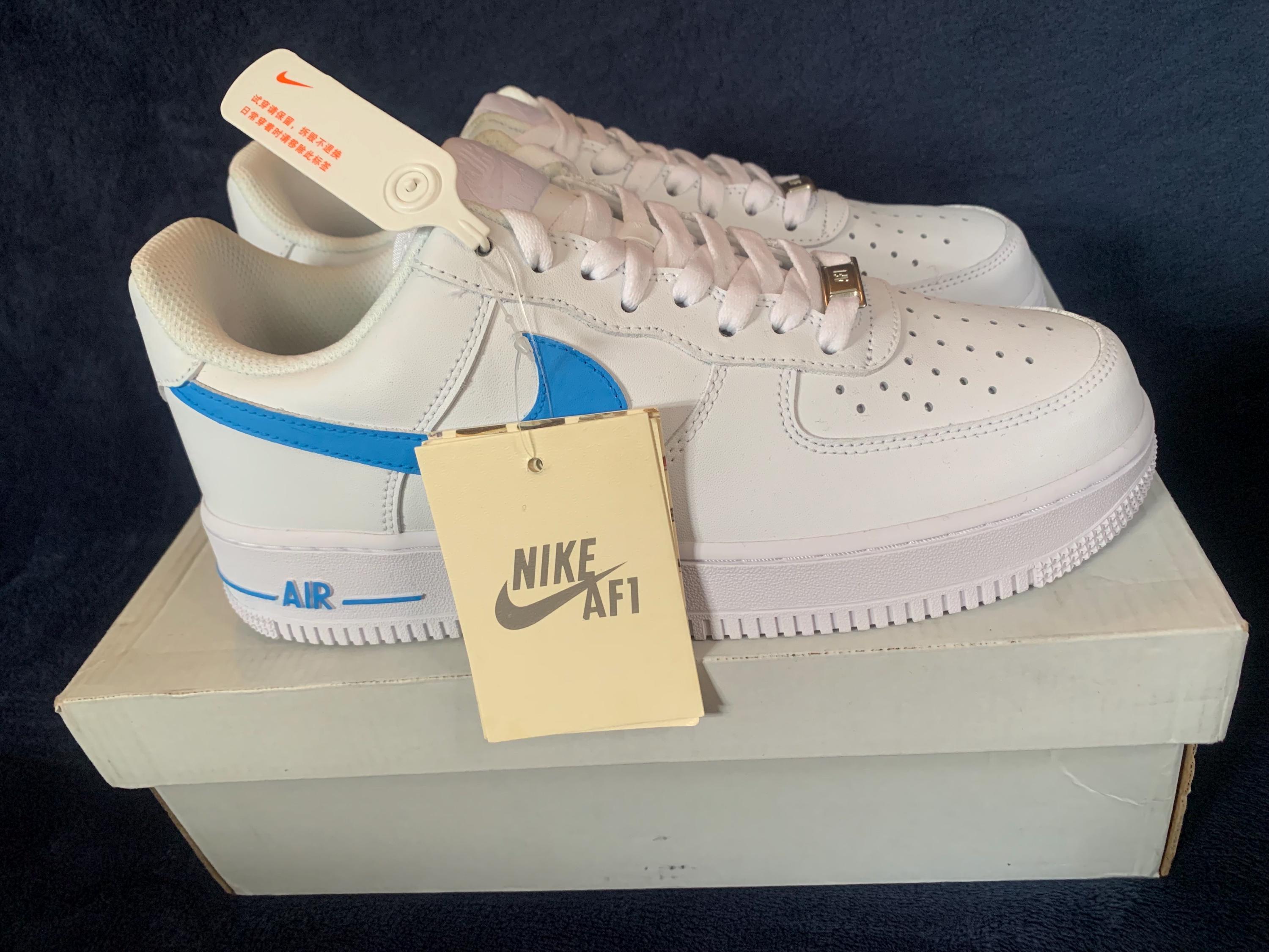nike air force light blue tick