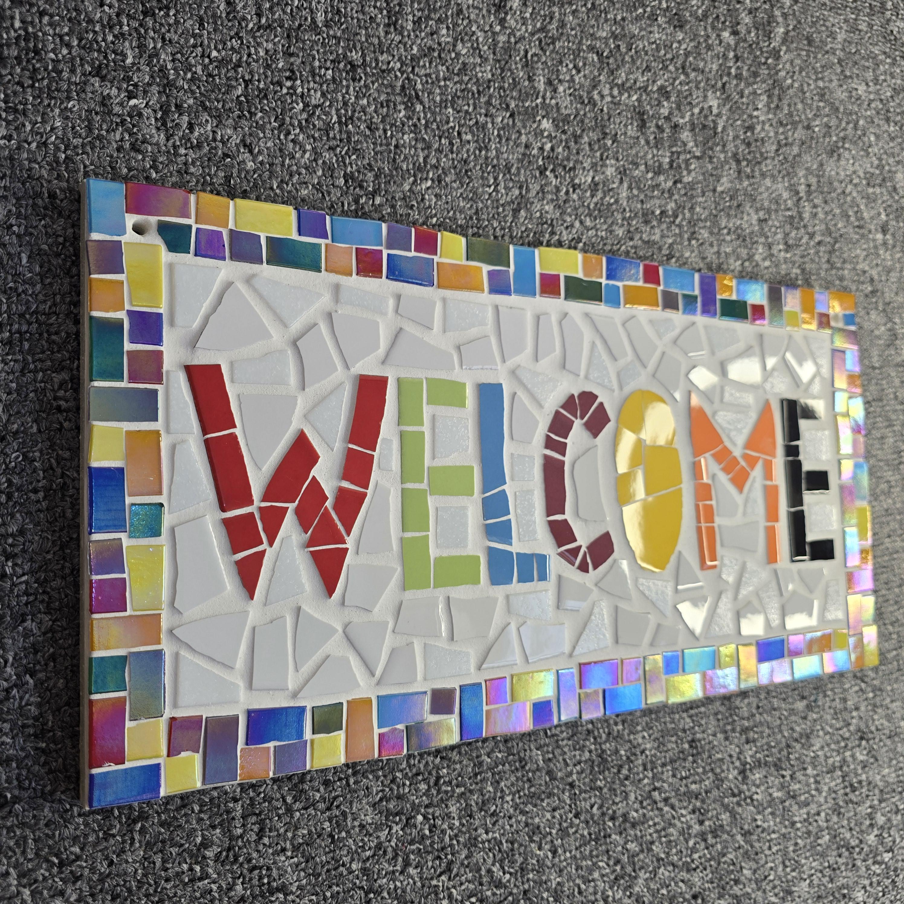 Welcomesign Decore Handmade Mosaic WELCOME Sign | Colorful Front Door Decor | Gift Ideas ...