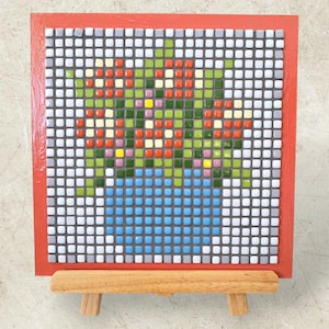 Handmade Mosaic Wall Art Decor by Mosaic by Aroma, Pixel Mosaic, Flower Mosaic, Wall Décor, Wedding Gift, Birthday Gift, Home Décor