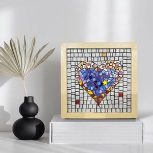 Handmade Mosaic Heart Wall Art Decor, Lovers Birthday Gift