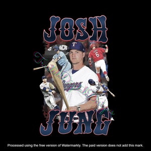 Josh Jung #6 Texas Rangers 2023 Season Blue Printed Baseball Shirt
