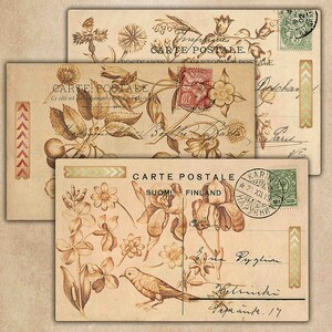 Cartoline digitali, Effimeri stampabili, Effimeri diario spazzatura, Kit diario spazzatura, Fiori, Cartoline digitali Effimeri, Cartoline postali di album
