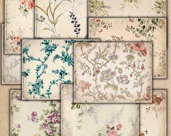 Floral Papers Junk Journal, Printable Journal, Floral Collage Papers, Printable Paper, Flowers, Boho, Printable Vintage Papers, Junk Journal