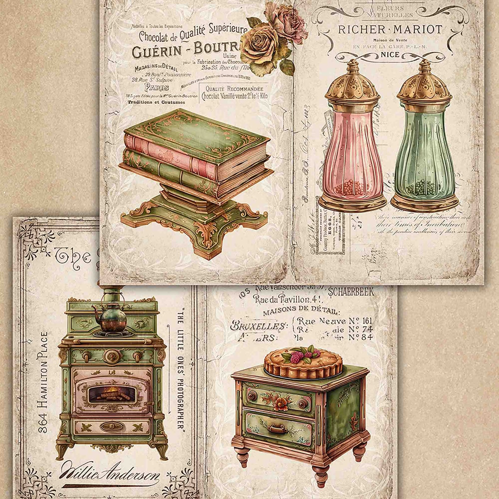 Old Kitchen Junk Journal Pages, Printable Journal, Ephemera Digital ...