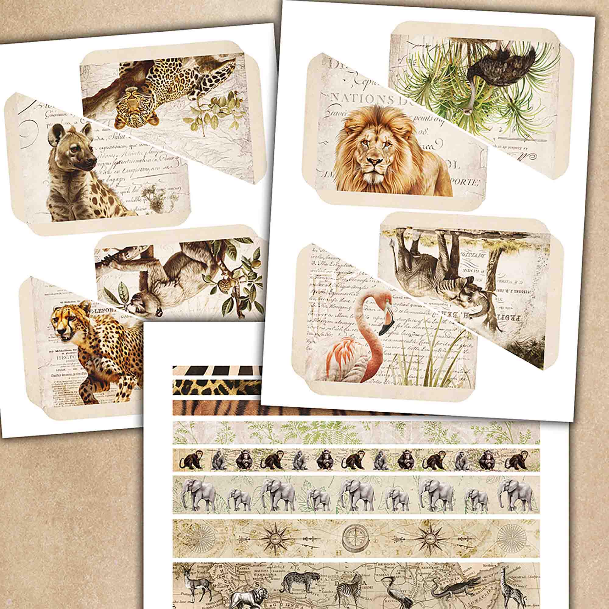 Safari Adventure ADD ON Kit, Junk Journal, African Safari Animals ...