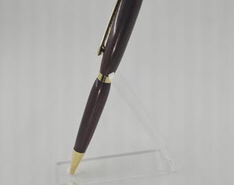 Black Walnut & Gold Slimline Twist Ballpoint Pen