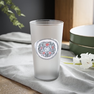 Luther&#39;s Rose Frosted Pint Glass, 16oz