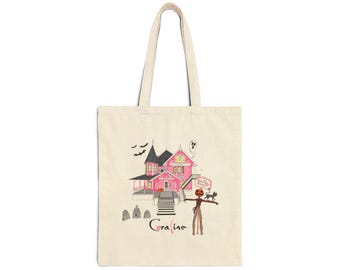 Coraline Tote Bag Gothic Halloween Bag | Haunted House