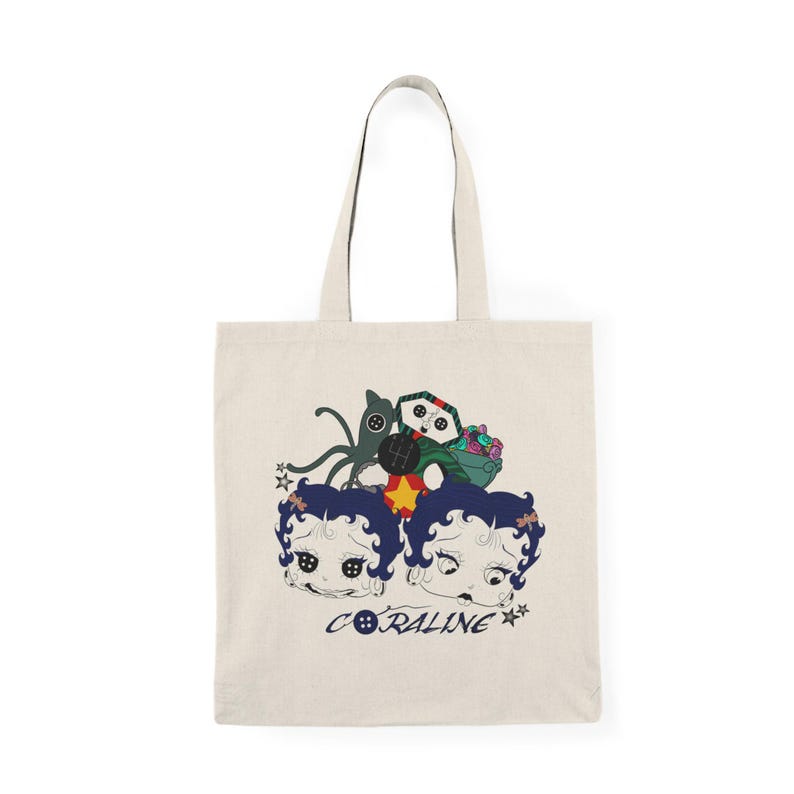 Borsa tote Coraline Betty Boop: shopper in tela naturale immagine 2