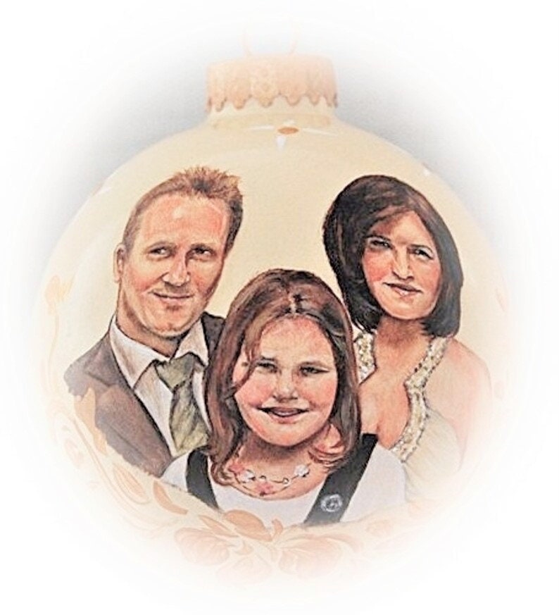 Family portrait painting ornament