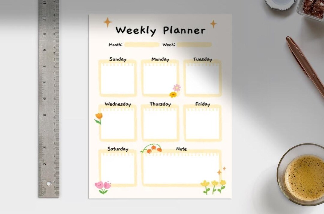 Pastel Weekly Planner, Printable Daily Planner, Digital Daily Planner ...