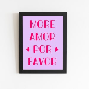 More Amor Por Favor Maximalist Art - Modern Eclectic Wall Art - Love Quote - Downloadable Digital Art, PRINTABLE Wall Art, Instant Download
