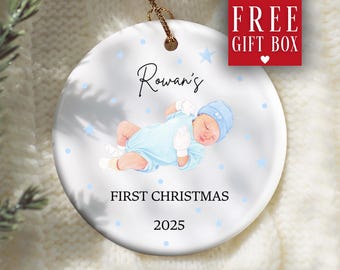 Baby Boy Ornament, Custom Baby Boy Christmas Ornament Personalized Baby Boy Keepsake Baby Boy First Christmas Ornament for Baby Boy Ornament