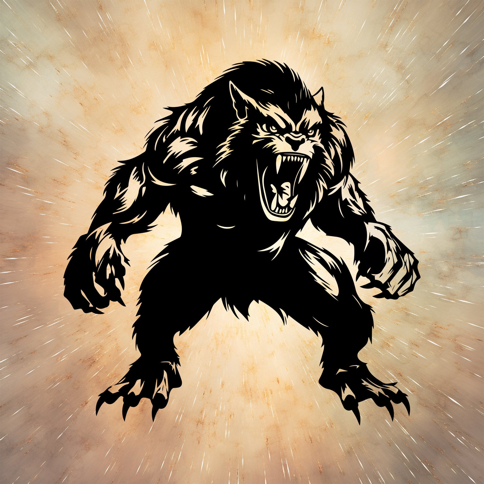 Werewolf SVG Bundle Halloween Stencil Commercial Use Vector Graphics