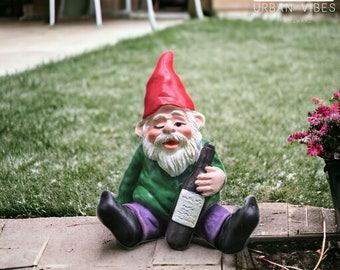 Funny Drunk Gnome Statue Fairy Inappropriate Dwarf Miniature Rustproof Gnome Yard Statue Gift For Mom Handrafted Tripsy Gnome Ornament Gift