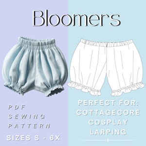 Victorian-Inspired Women's Bloomer Shorts - Easy Plus Size Sewing Pattern (S-6X) PDF - Vintage Pettipants & Underwear A3, A4, Letter