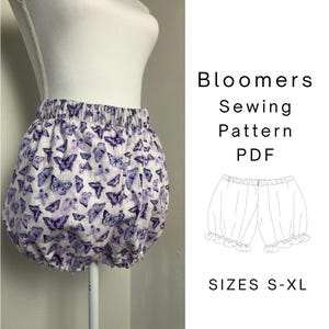 Wykrój na łatwe bloomersy, szorty z falbanką i elastyczną talią XS–XL w formacie PDF