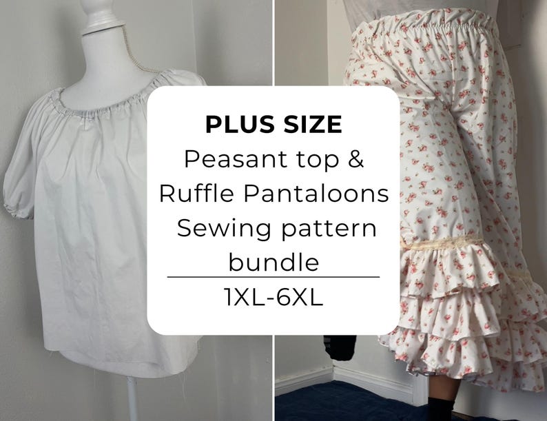 Pantaloons Patterns Renaissance Faire Plus Size Peasant Blouse & Pantaloons PDF Pattern ...