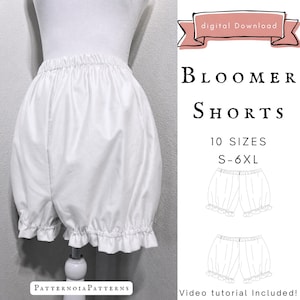 Patron de couture PDF pour bloomers Renaissance | Short bloomers facile à coudre | Tailles S à 6XL | Téléchargement instantané