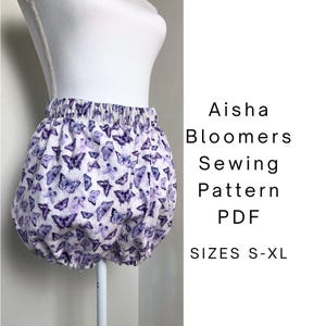 Patrón de costura fácil para bombachos / Bombachos Aisha / Costura para principiantes con cintura elástica / Tallas S-XL